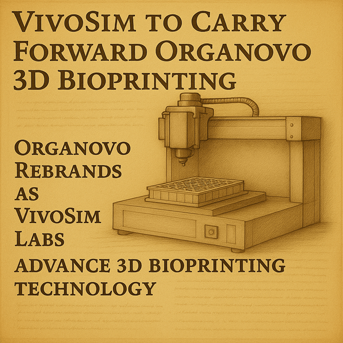 Organovo Rebrands as VivoSim Labs to Advance 3D Bioprinting&nbsp;Technology